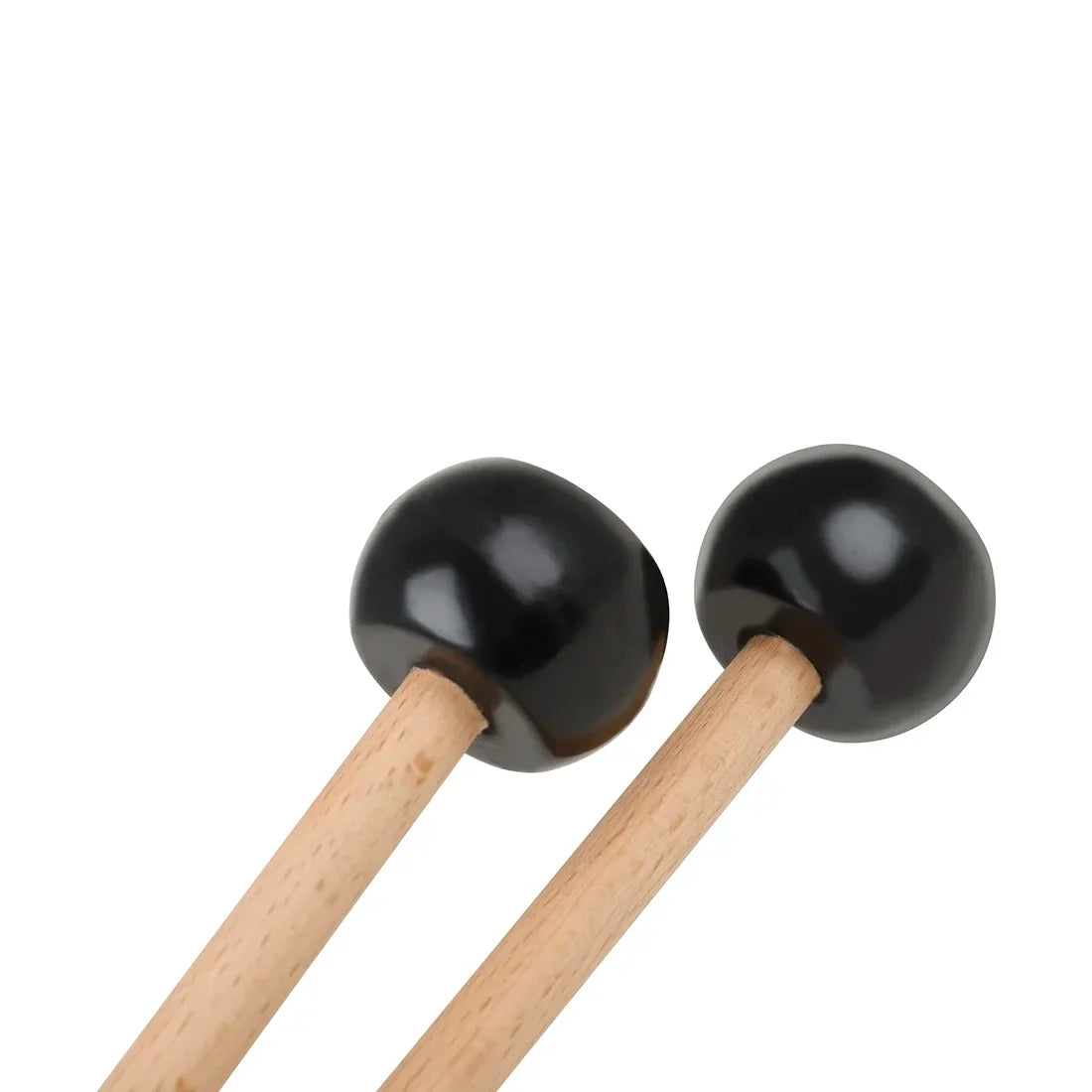 A pair of black glossy wooden mallets with light handles for SLADE marimba drumsticks drum accessories