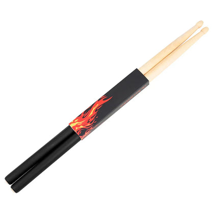 Black maple drumsticks professional with vibrant flame grip design and natural wood tips percussion accessories