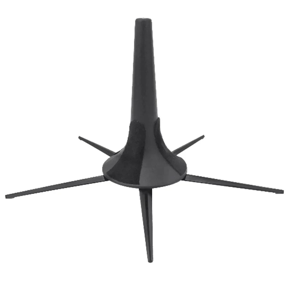 Slade black trumpet stand with foldable abs metal design and four removable legs for stable portable support