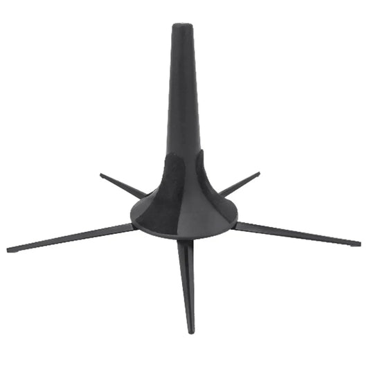 Slade black trumpet stand with foldable abs metal design and four removable legs for stable portable support