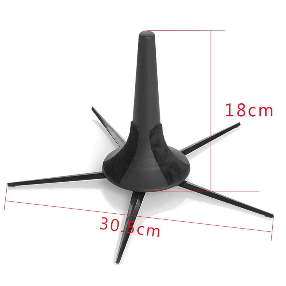 Slade black trumpet stand foldable abs metal with removable legs portable bracket for brass instruments 18cm high 30.5cm wide