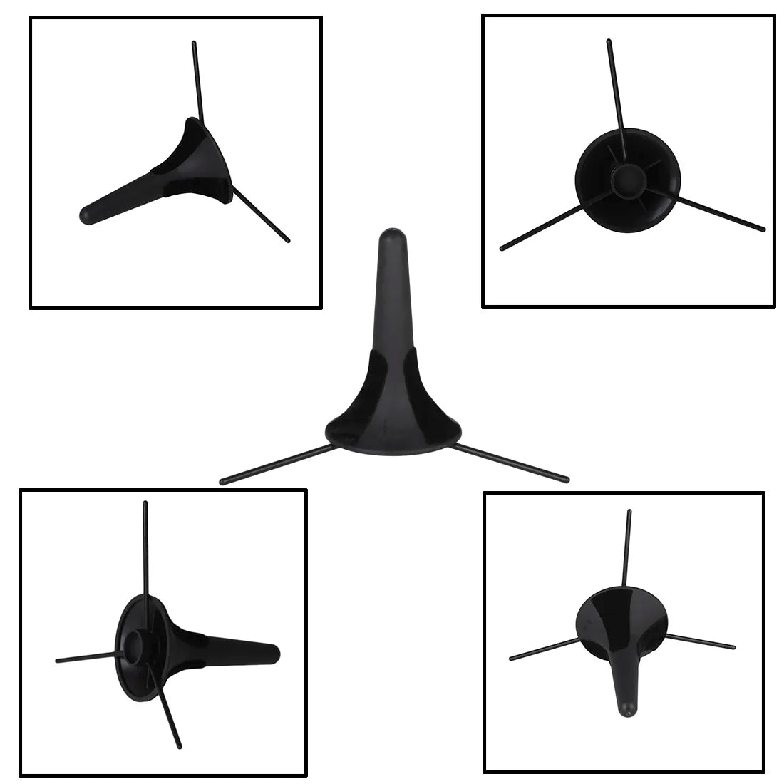 Slade black trumpet stand with foldable abs metal frame and three removable legs portable brass instrument holder
