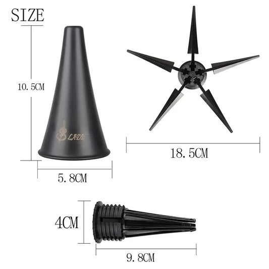 Black conical bird deterrent with five pointed spikes and a central hub for mounting on roofs or structures