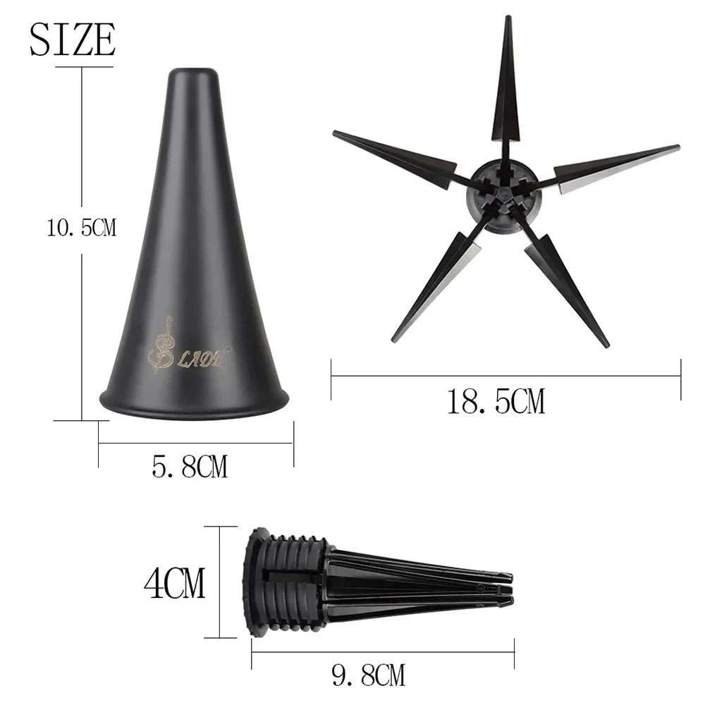 Black conical bird deterrent with five pointed spikes and central hub, used as roof mount to scare birds away