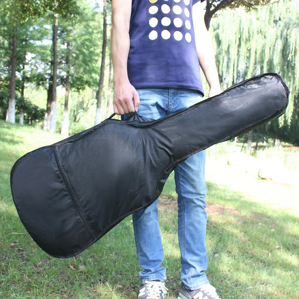 Black fabric slade guitar carry bag with shoulder strap backpack for 38 41 inch classical acoustic guitar