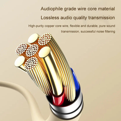 High-purity copper audio cable with gold-plated core and blue insulation for glue sleep wired earbuds hifi surround