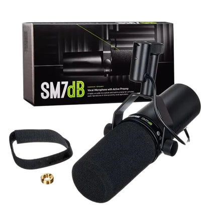 Black sm7db studio dynamic vocal microphone sm7b with active preamp and foam windscreen for radio live vocal use