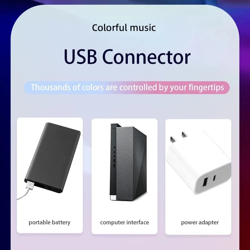 Usb connector with black and white colorful music rhythm ambient design for smart led symphony sound control pickup