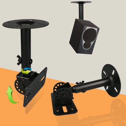 Black adjustable smart speaker stand with rotating joints detachable wall mounted speaker holder for office use