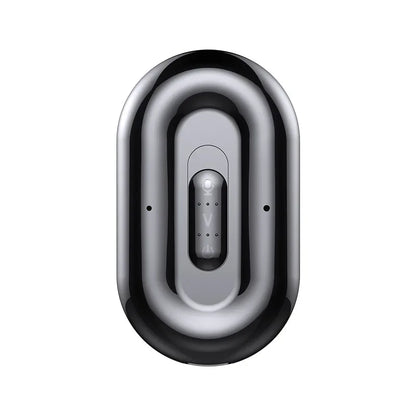 A sleek black and silver wireless charging pad for the smart voice digital voice digital recorder with magnetic hd noise features