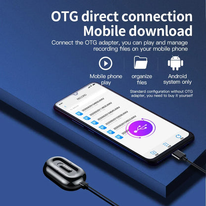 Black and silver otg adapter with sleek oval design for smart voice digital recorder magnetic hd noise reduction use