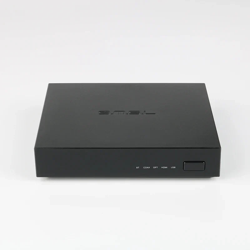 Black rectangular smsl ps100 multifunctional audio converter with hdmi arc es9023 dac chip for home and car music systems