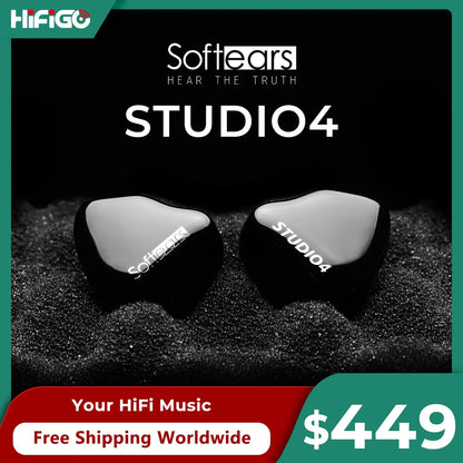 Softears studio series black and white in-ear monitors with 4 driver 3-way crossover professional hifi iems design