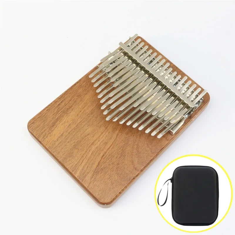 Solid wood kalimba with 34 silver metal tines mahogany keyboard thumb piano for adults and children