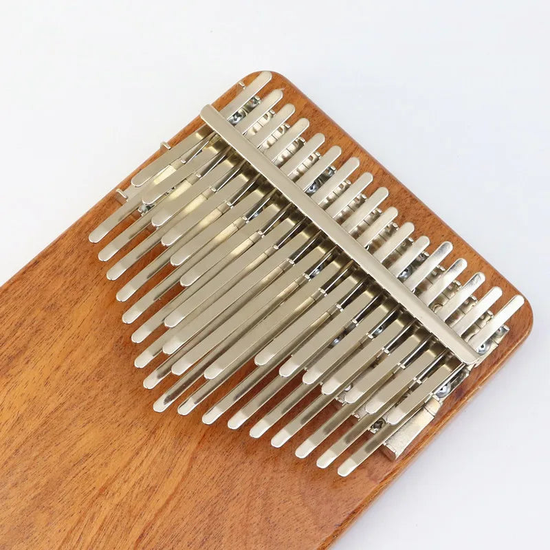 Solid wood kalimba with 34 silver metal tines and mahogany keyboard thumb piano for adults and children