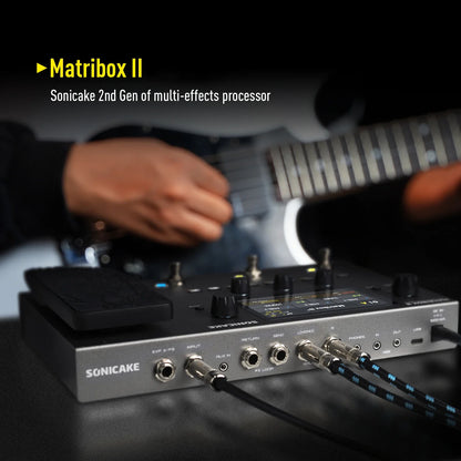 Silver sonicake matribox ii multi-effects processor with black knobs usb audio and digital modeling technology hardware platform