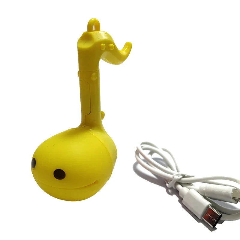 Yellow musical note-shaped usb flash drive with smiling face and elephant head design for electronic music creative toys otamatone mini electronic