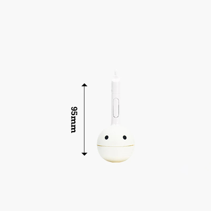 White rounded stylus with a smiling face and elongated tip for musical notes otamatone mini electronic music creative toys