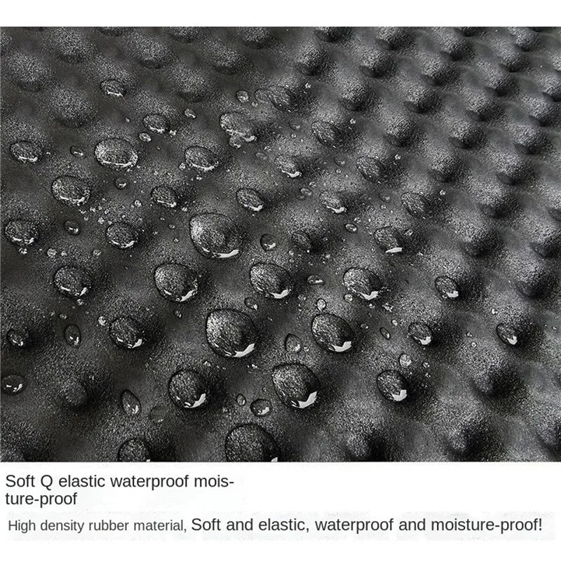 Black textured rubber sound absorption wave cotton mat with raised bumps and water droplets for door denoise tool use