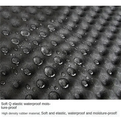 Black textured rubber sound absorption wave cotton mat with raised bumps and water droplets for door denoise tool use