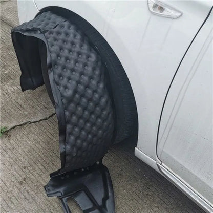 Black textured rubber tire protector with honeycomb pattern and molded brackets for insulation cotton vehicle door denoise tool