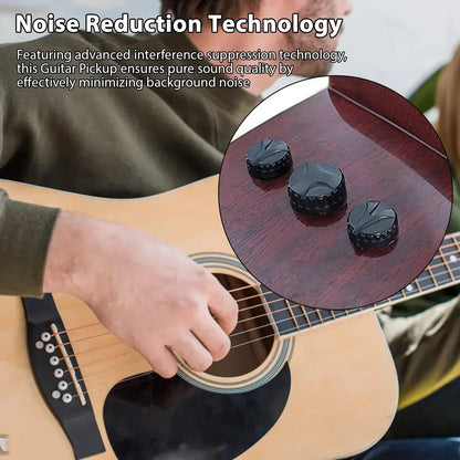 Black glossy sound hunter acoustic guitar pickup knobs with textured surface and engraved patterns for hole pickup noise reduction active piezo