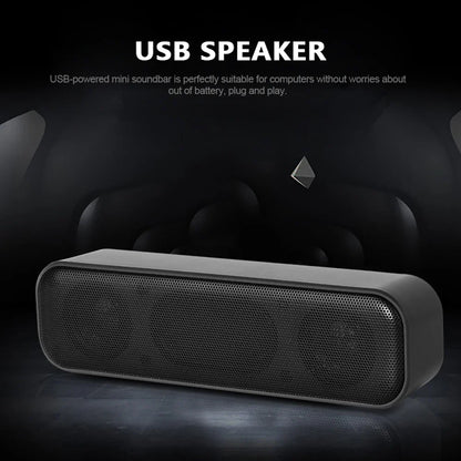 Gray usb-powered soundbar speaker portable with black mesh grille for laptop desktop subwoofer and bocina coluna acoustics
