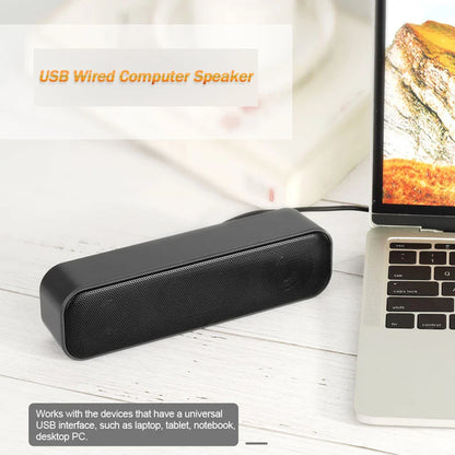 Black rectangular usb wired soundbar speaker portable with textured grille for laptop desktop subwoofer bocina coluna acoustics