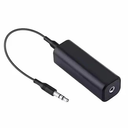 Black rectangular speaker line 3.5mm aux audio noise filter ground loop noise isolator for car stereo audio systems