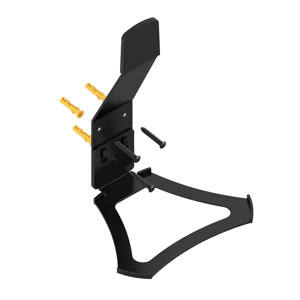 Black metal wall stand holder with yellow plastic anchors and black screws for sonos move speaker stand shelf