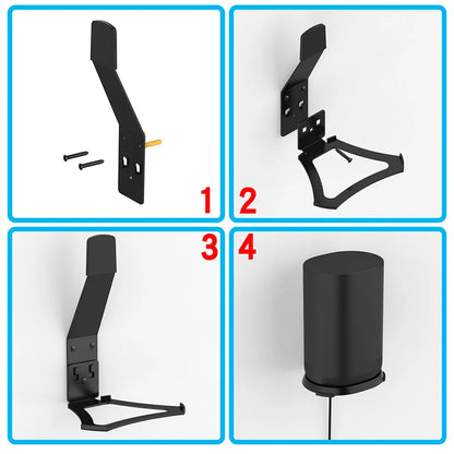 Black metal aluminum alloy speaker stand holder wall stand holder mounted with hardware holding cylindrical sonos move speaker