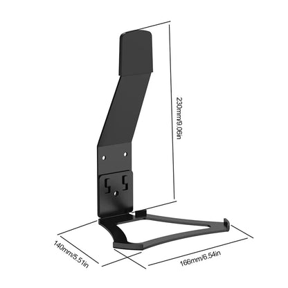 Black metal wall stand holder with sleek minimalist design and precise mounting brackets for sonos move speaker