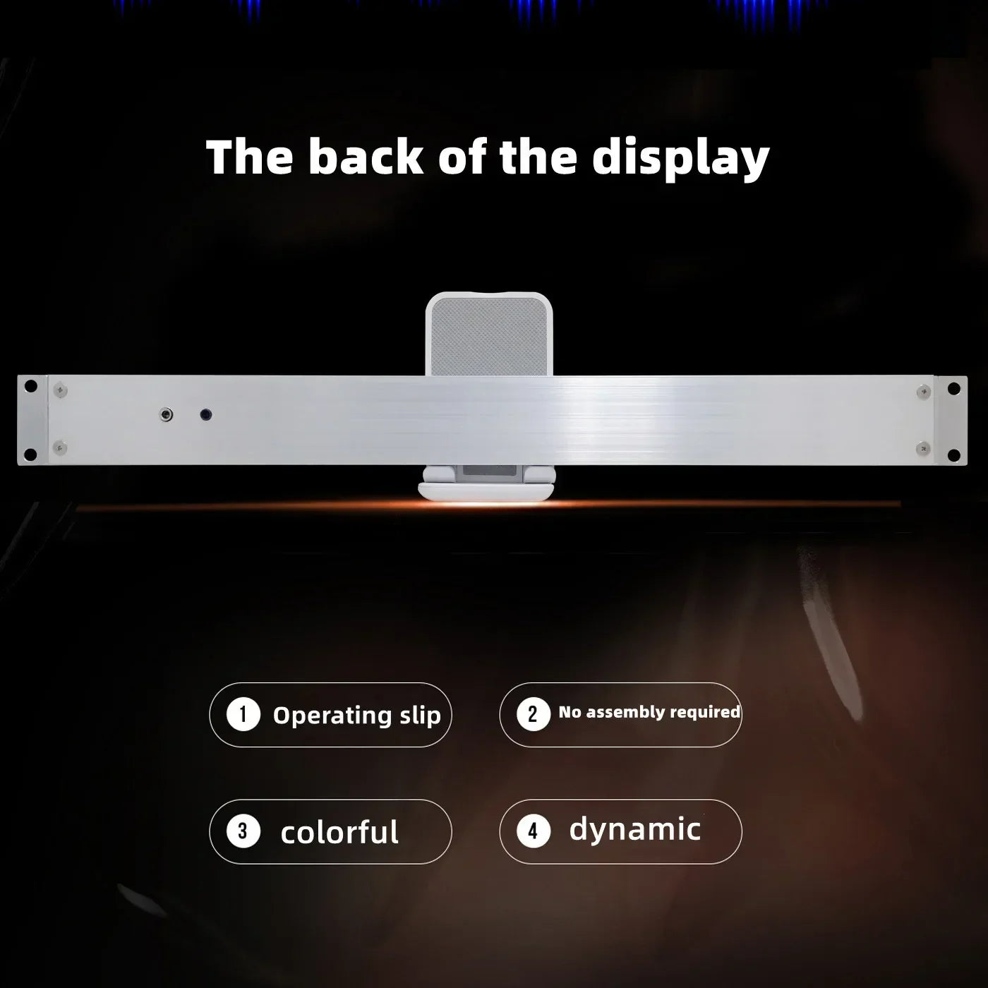 White metallic stereo 1u double display stand with mounting brackets for rhythm level indicator led spectrum meter