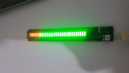 Green led bar graph music spectrum led with orange and white segments on printed circuit board for 12v 24v amplifier audio level indicator