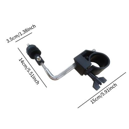 Black plastic and metal drum stand mount with curved arm for adjustable floor triangle cymbal stand height percussion holder mount