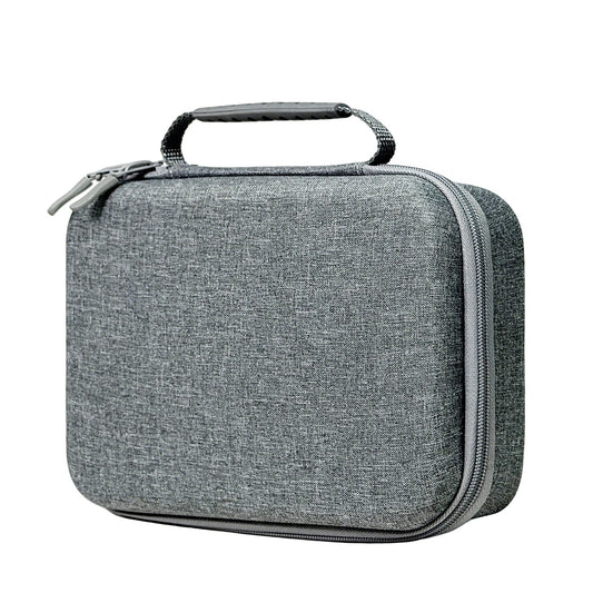 Gray textured fabric portable dual controller storage case with top handle and zipper for ps5 ps4 game controllers
