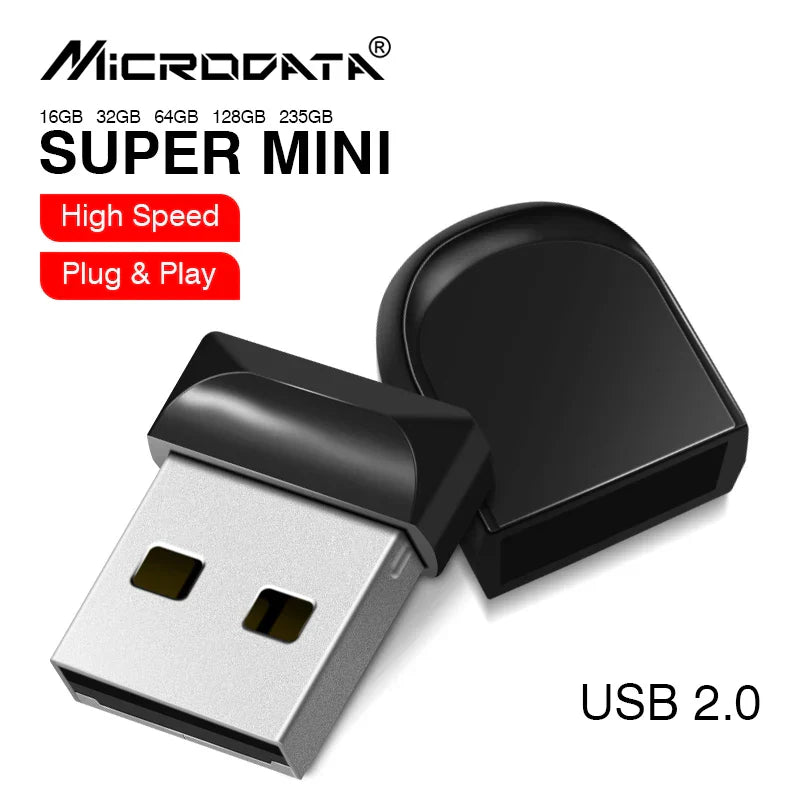 Black microdata super mini usb 2.0 flash disk 8gb with sleek design and metallic silver connector memory stick pendrive 32gb