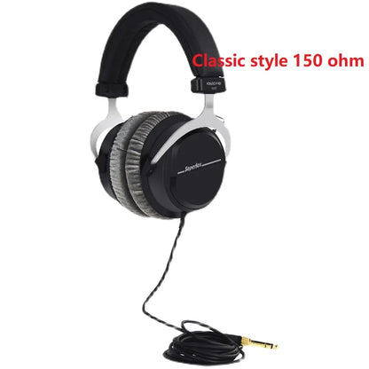Black and silver Superlux HD660PRO professional studio closed-back headphones with padded earcups for recording monitoring broadcast