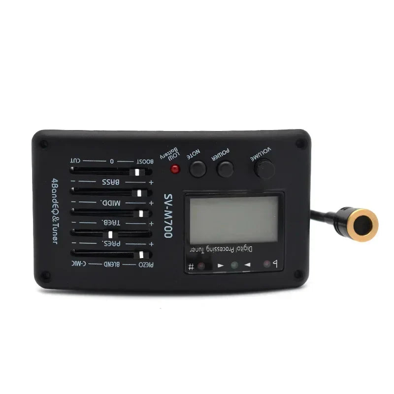 Black sv-m700 guitar eq equalizer with lcd screen knobs sliders for micro phone guitar type beat music adjustment