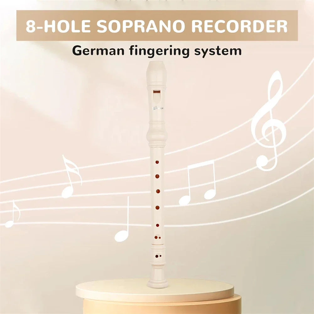 White swan 8-hole treble recorder with german fingering system red key dots plastic body classroom instrument