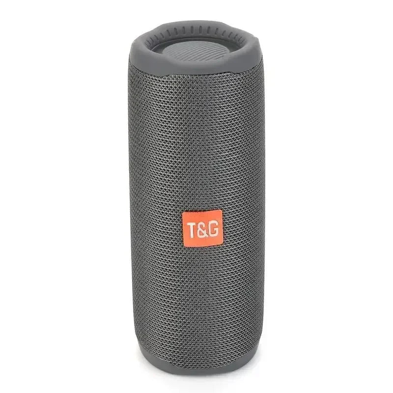 Gray mesh textured tg365 portable bluetooth speaker with orange logo wireless subwoofer waterproof outdoor boombox