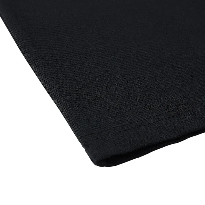 Black cotton t-shirt with ribbed hem streetwear soulmate graphic shirt cotton hipster black hip hop clothing
