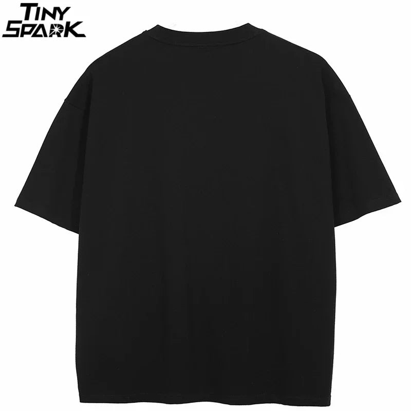 Black hip hop streetwear soulmate graphic t shirt cotton hipster with relaxed fit and tiny spark logo