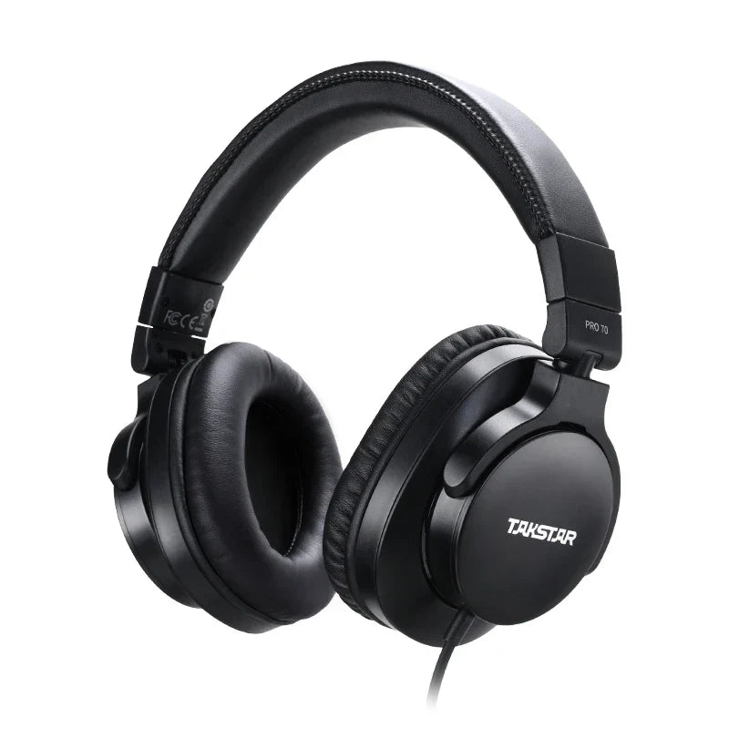 Black takstar pro 70 gen 2 monitor headphones professional over-ear with padded earcups for live stream recording