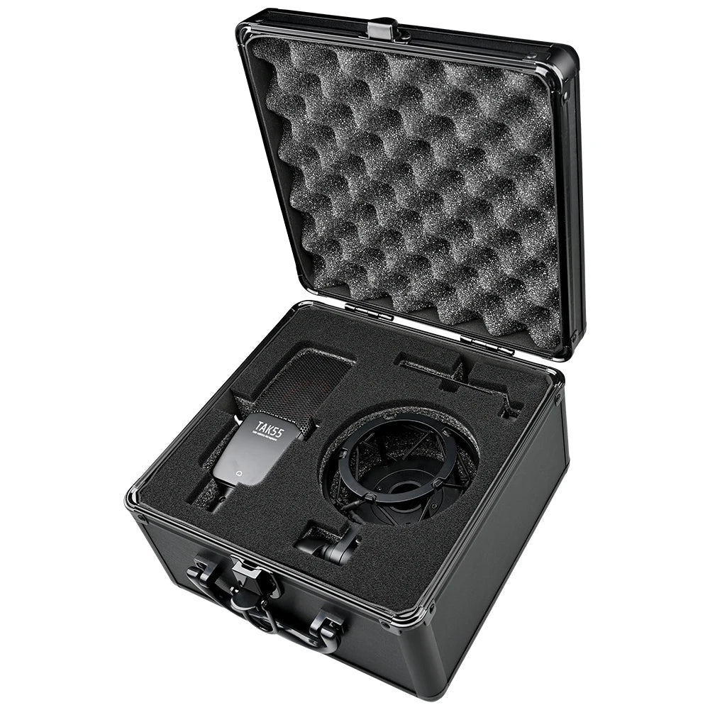 Black takstar tak55 profesional recording wired microfono condensador microphone in foam case with shockmount windscreen