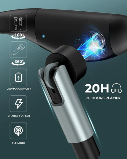 Black and silver tayogo waterproof mp3 wireless earbuds with silicone coated waterproof design for swimming ipx8 8gb use