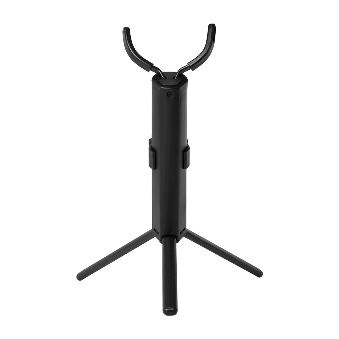 Black metal tenor alto saxophone stand portable with curved top arms and professional stand metal tripod legs