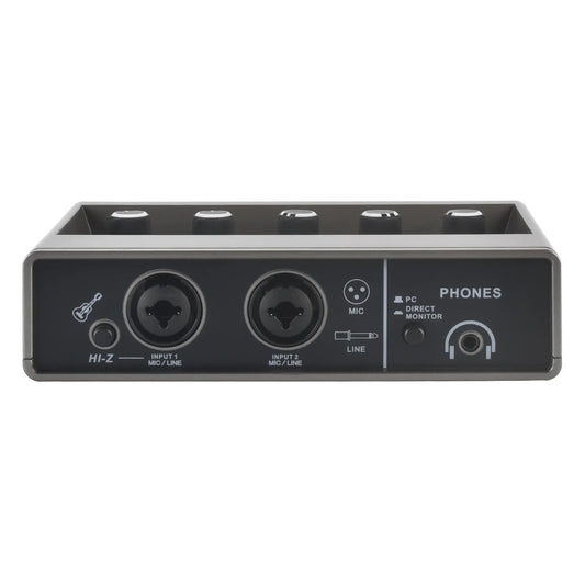 Black and silver teyun echo effects audio interface with two xlr inputs 48v phantom power for electric guitar external use