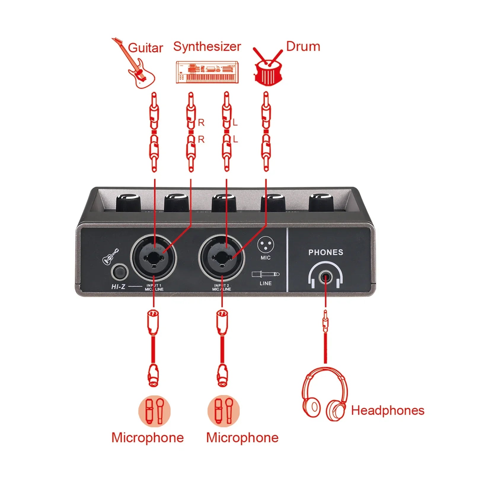 Black teyun q-16 professional audio sound card with multiple jacks and knobs for monitor electric guitar live broadcast studio