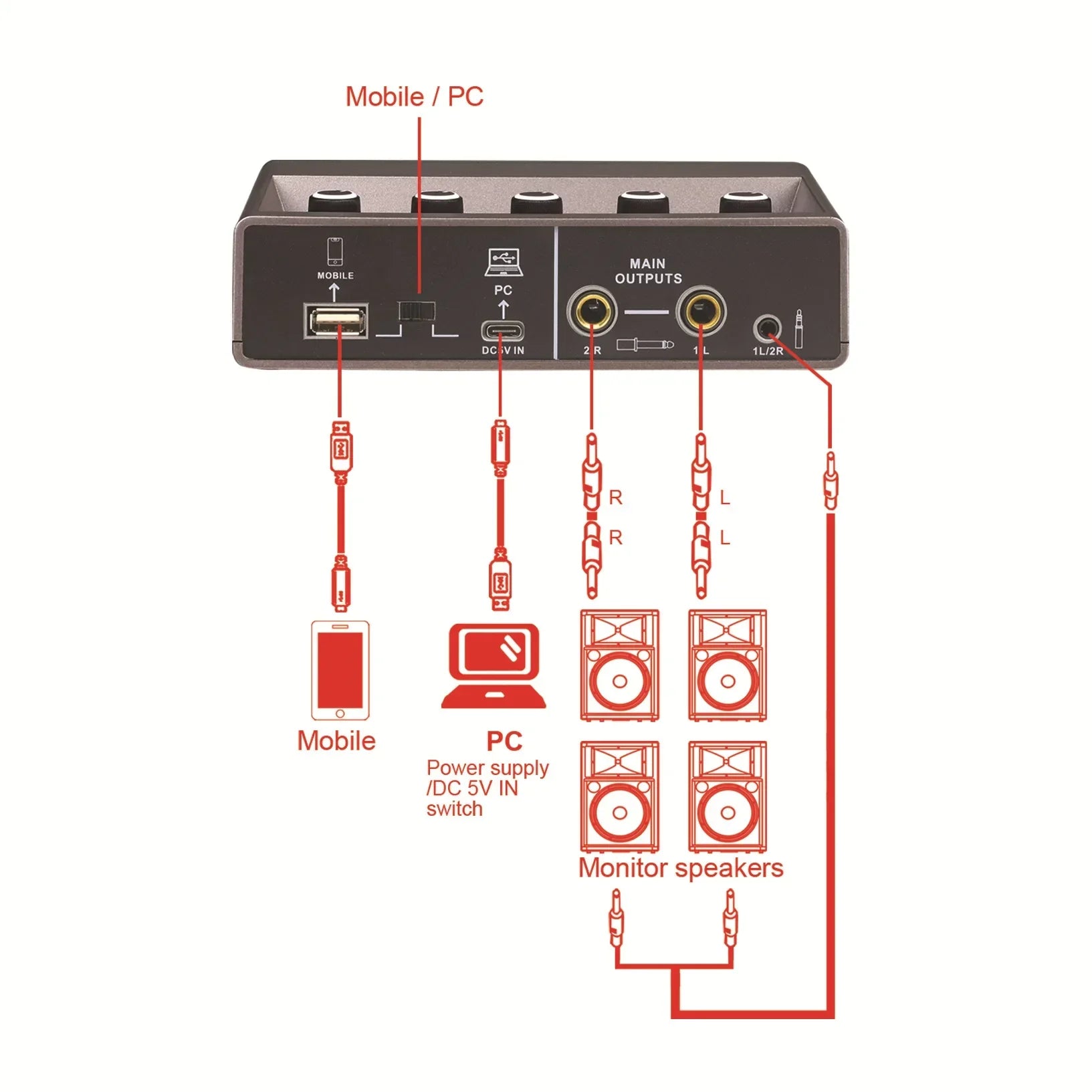 Black rectangular teyunq16 audio interface with multiple ports for recording computer free use as external sound card